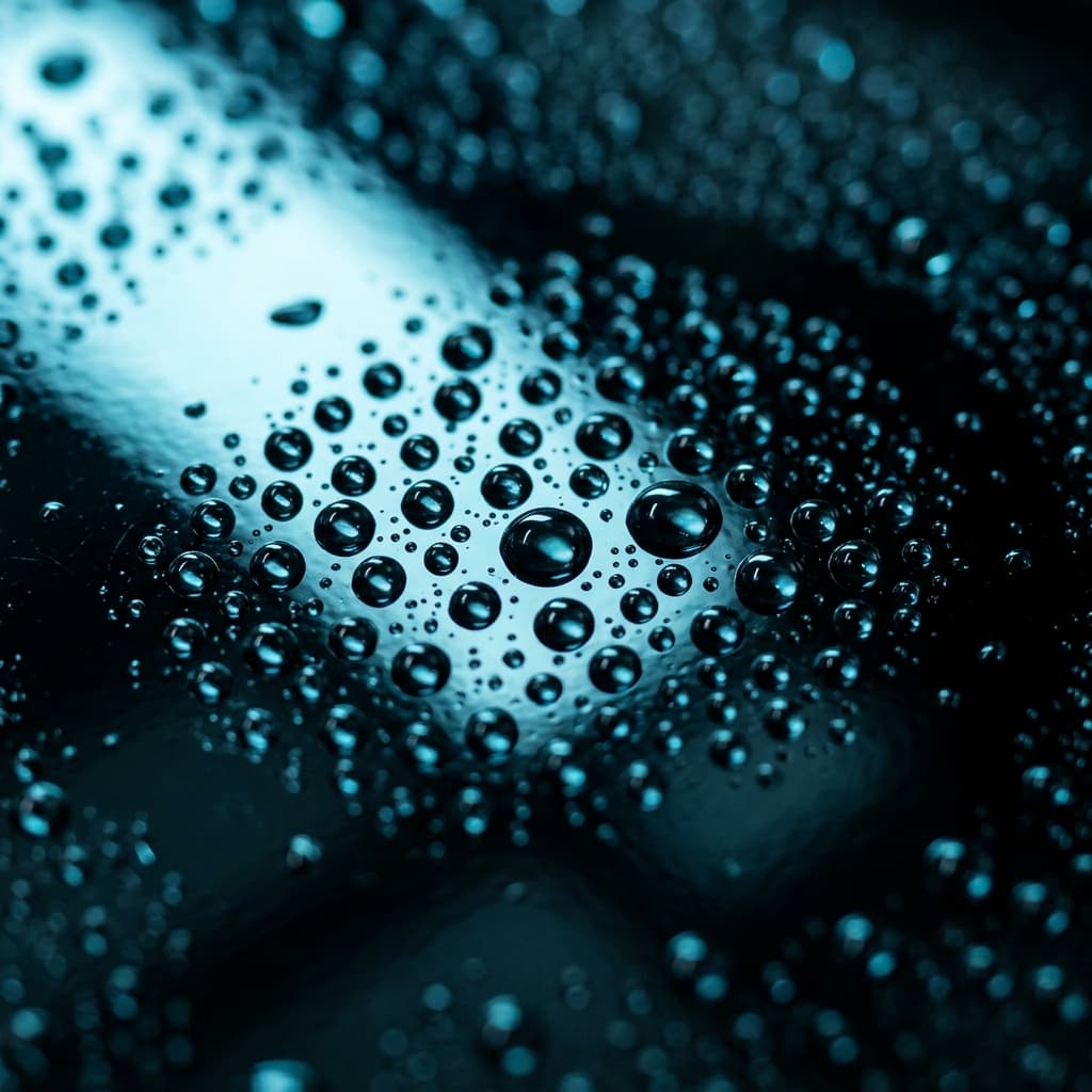 Close up of mirror finish paint